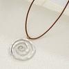 IF ME Ethnic Creative Big Spiral Conch Pendant Necklace Women Goth Adjustable Leather Wax Thread Chain Holiday Y2K Jewelry Accessories