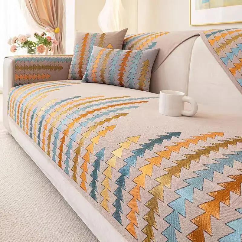 Sofa Cushion Prevent Cat Scratching Non-slip Bohemian Sofa Cover Chenille Four Season Universal Cover Sofa