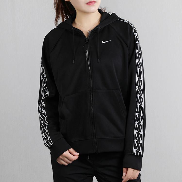 Nike Side-Tape Logo Zip Hoodie Jacket Women Outerwear Black BV3448-010