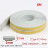 New Foam Door Seal Strip 6Meters D/E/I/P Type Seal Stopper Anti Collision Windproof Window Weather Stripping Window