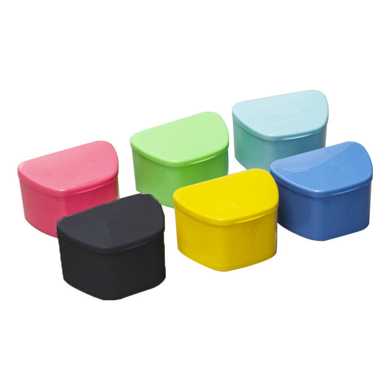 Dental Denture Box Orthodontic Dental Mouth Guard Box Retainer Case False Teeth Plastic  Whitening Container Denture Box