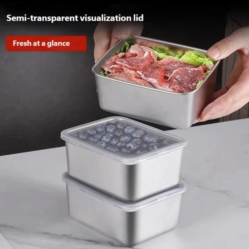 Reusable Stainless Steel Food Tray Smooth Rectangular Kitchen Container for Prep Storage Serving and Dining Use