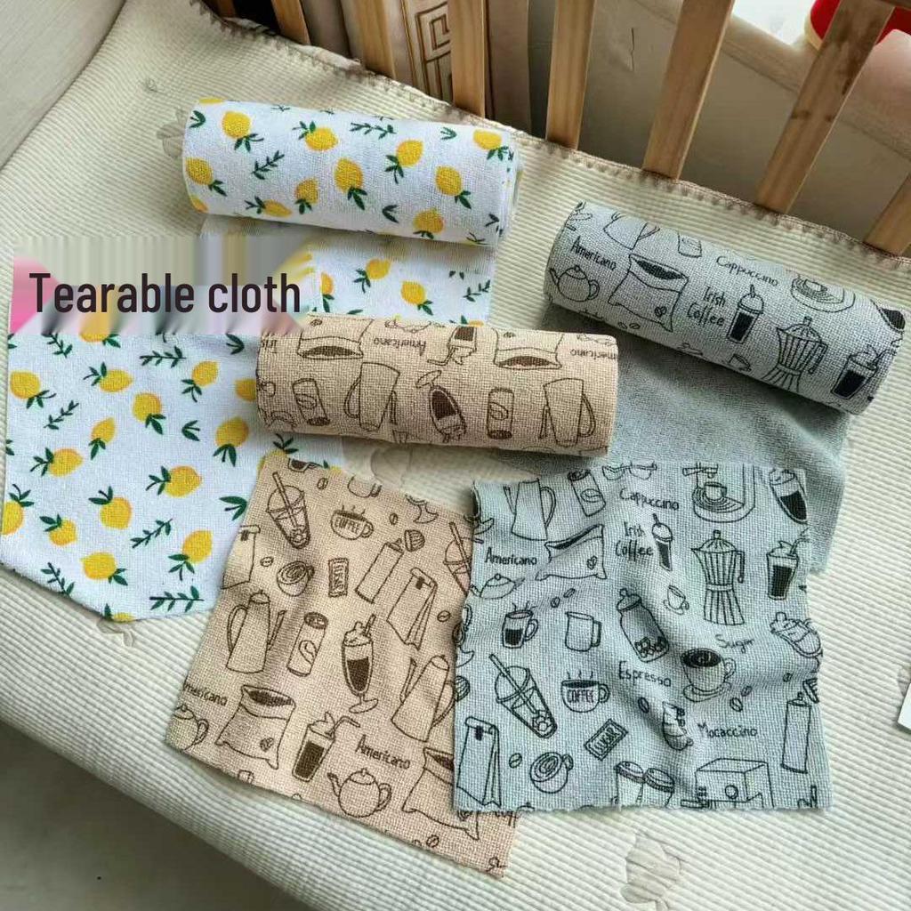 Tearable Lint-Free Absorbent Dishcloth Roll - Dual-Use, Thickened, Degreasing Scouring Pad for Kitchen.