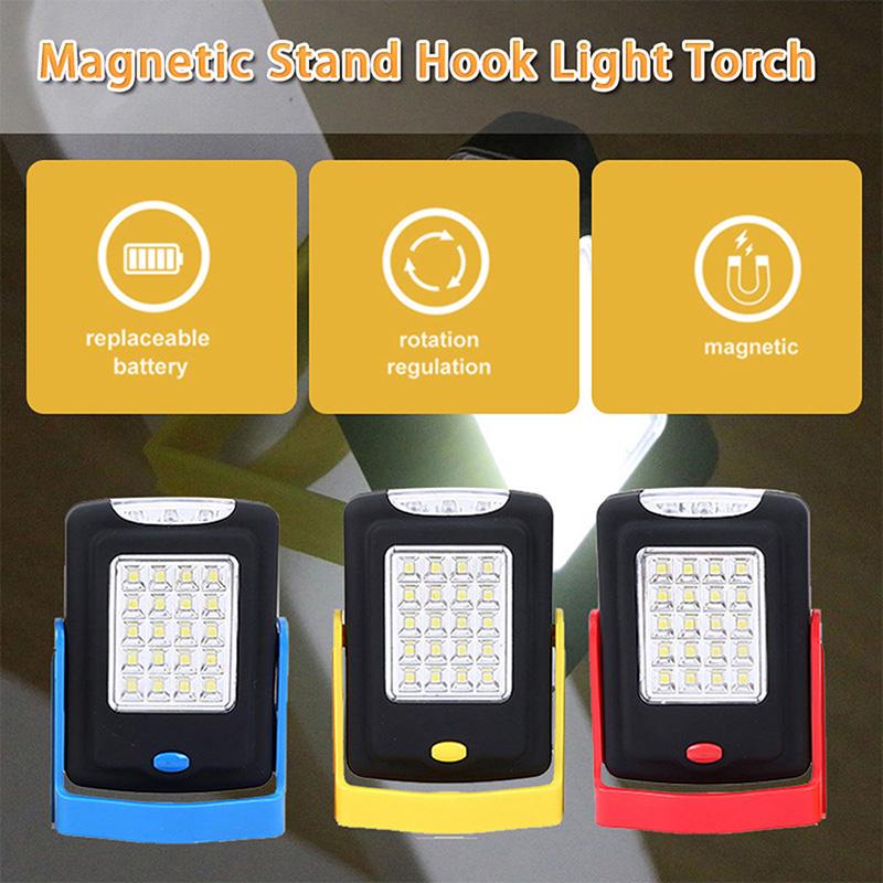 Portable COB LED Work Light for Camping Magnetic Inspecting Torch Flashlight Stand Hanging Emergency Hook Lantern