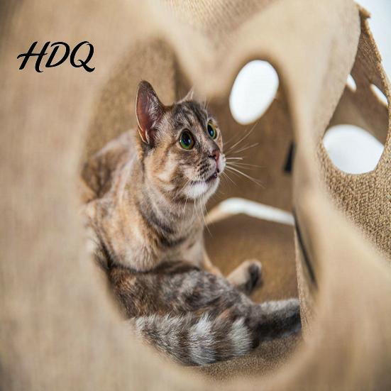Felt Pet Tunnel Cat with Play Mat Multi-peephole Hideaway Large Interactive Peek-a-Boo Holes Cave Indoor Cats Enrichment
