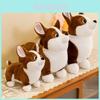Cute Corgi Plush Toy Adorable Stuffed Animal Doll For Kids Soft Teddy Bear Toy Birthday Gift For Girls 23cm Height
