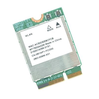 MT7922 WiFi 6E karta 6GHz/5GHz/2.4GHz Třípásmový síťový adaptér Kompatibilní s Bluetooth 5.2 Rozhraní M.2