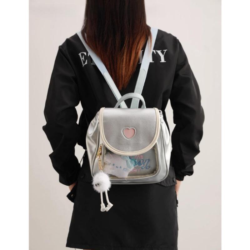 High-end Silver 2025 New Trendy Summer Two-dimensional Comic Exhibition Pain Bag Versatile Commuter Women's Backpack