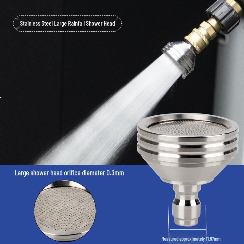1/4 Quick Connect High Pressure Car Wash Gun - Stainless Steel Shower Head & Soft Nozzle for Watering, Vegetable Washing & Wheel Cleaning