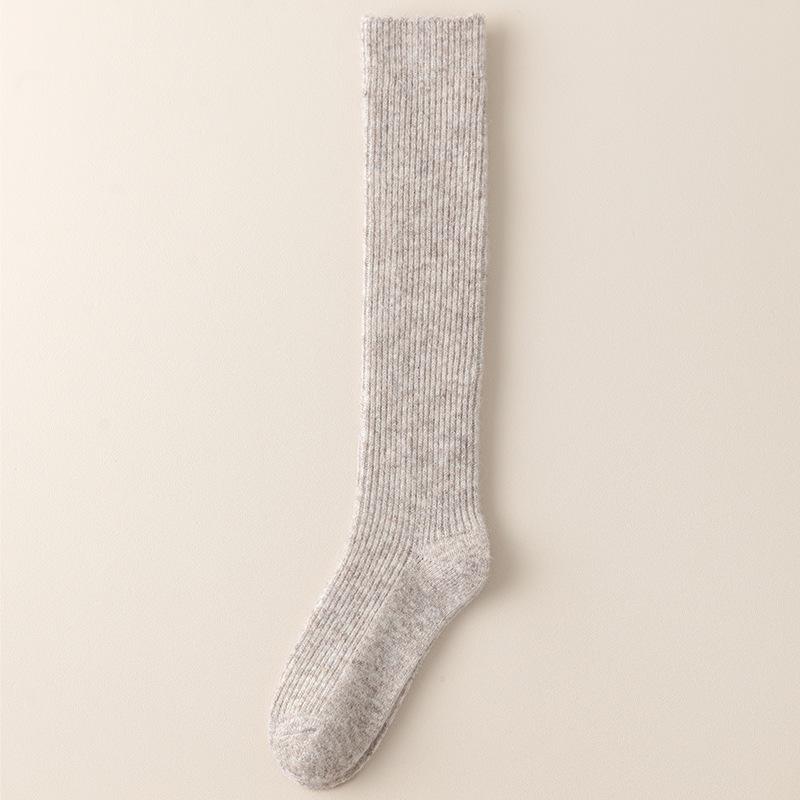 Wool Knee-High Socks for Women - Warm, Thick, Plus Velvet, Ideal for Fall & Winter
