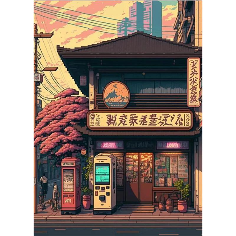 DIY Diamond Painting Buildings and Streets Stitch Kit Mosaic Art Diamond Painting Full Circle/Square Diamond Home Decoration