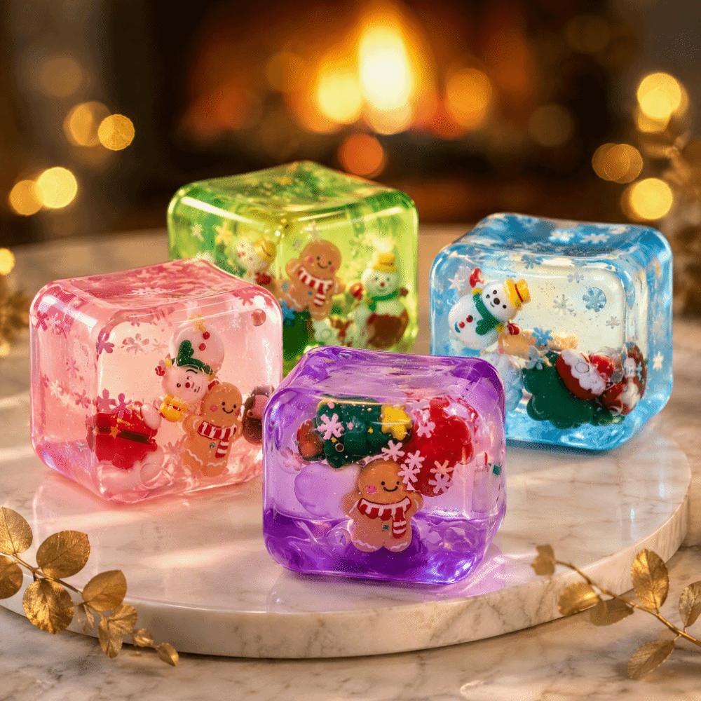 Cubic Shape Maltose Fidget Toys Christmas Theme Anti-stress Sensory Toy  Holiday Gifts