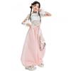 Girls Jazz Dance Outfit Hip Hop Street Performance Costume Kids Stage Wear With Lace Sleeve Top Pink Pants