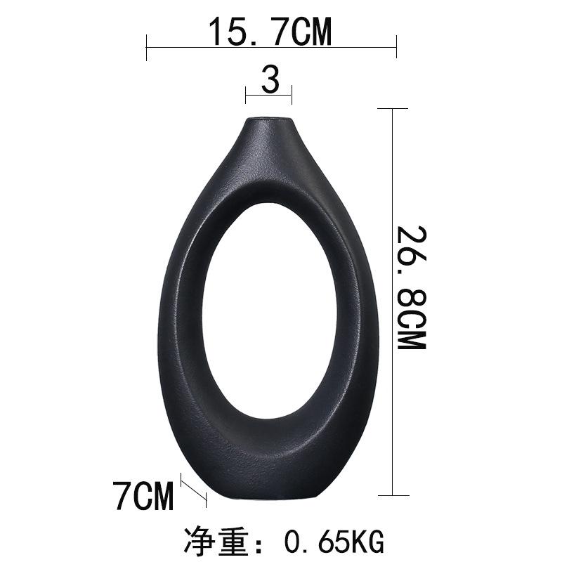 Light Luxury Nordic Black And White Elegant Ceramic Vase Modern Fashion Home Soft Decoration Model Room Desktop Flower Ornament