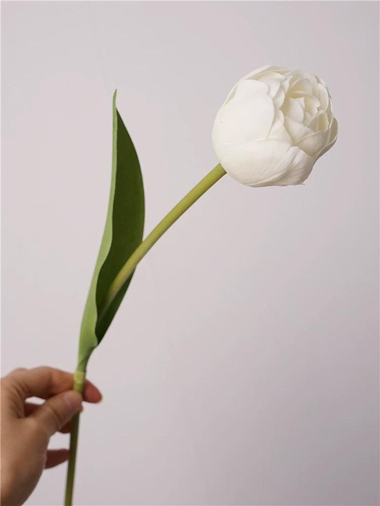 45cm White Artificial Camellia Bouquet 3Pcs Yellow Real Touch Faux Flowers for Home Decor Wedding DIY Floral Arrangements