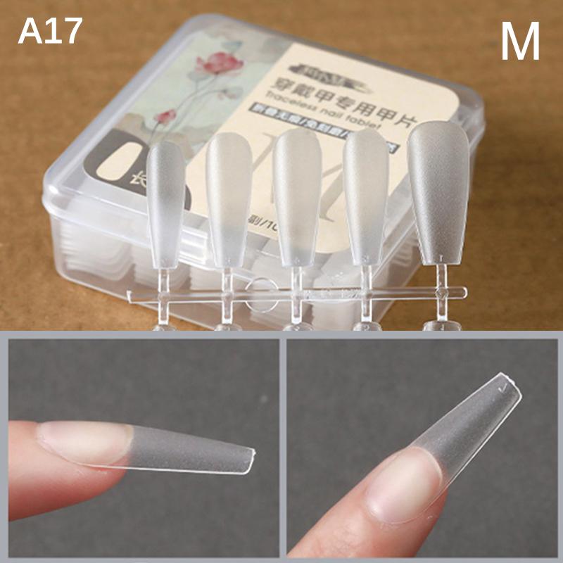 

100 шт./коробка Накладные ногти Накладные ногти Гроб Искусственные ногти Прозрачные типсы для наращивания Инструмент для маникюра A17