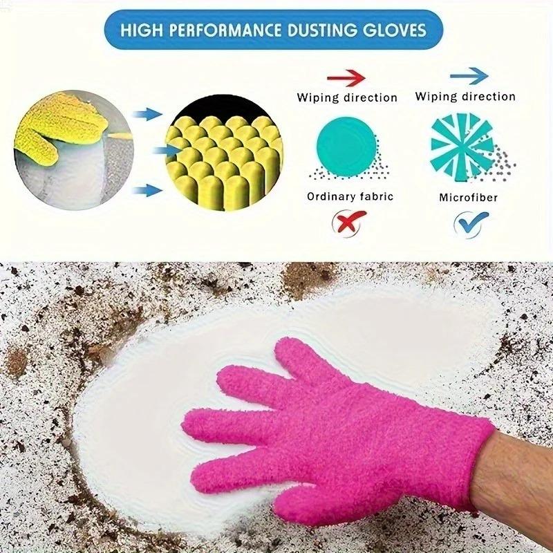 5pairs Microfiber Dusting Gloves-Stretchable & Breathable Cleaning Gloves,Non-Waterproof for Cars,Boats,RVs,Pools,Home,Kitchen