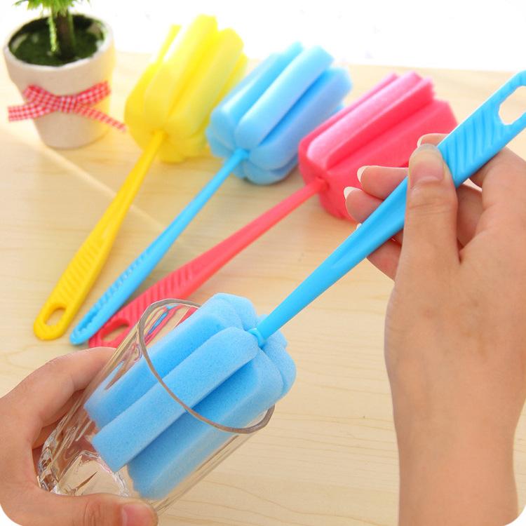 Multi-Purpose Kitchen Cleaning Sponge Brush for Wine Glasses, Bottles, Coffee & Tea Cups