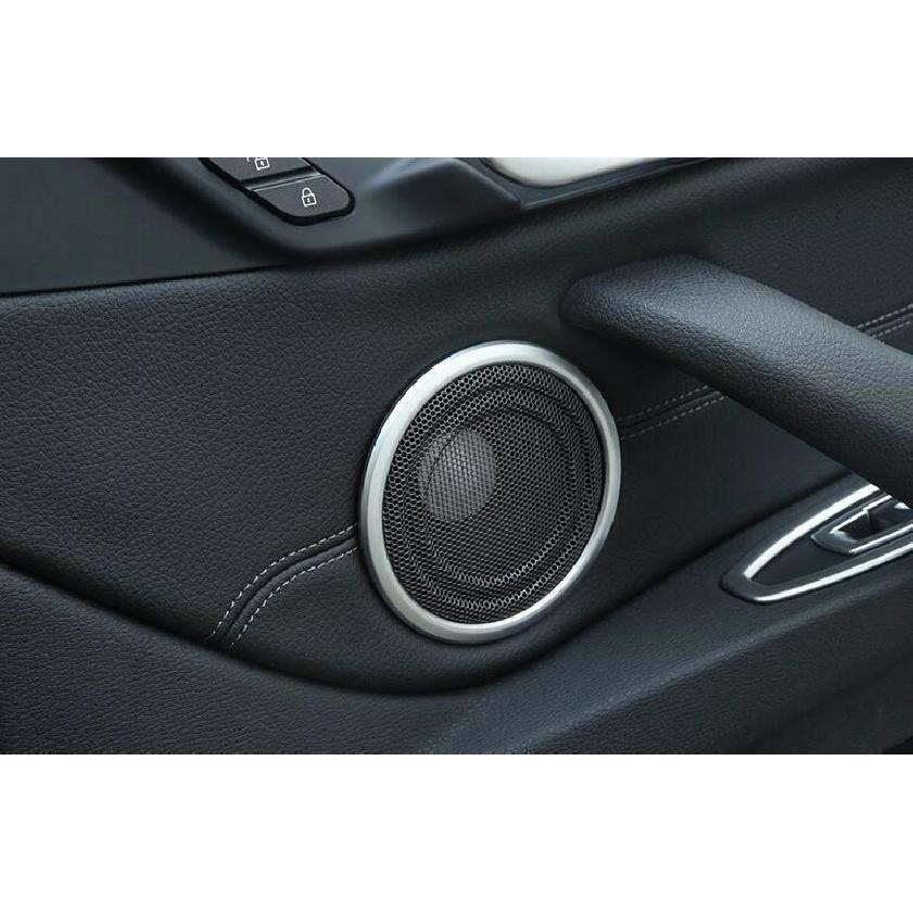 For BMW X1 2016-  F48 ABS silver inner door speaker ring cover trim 4pcs