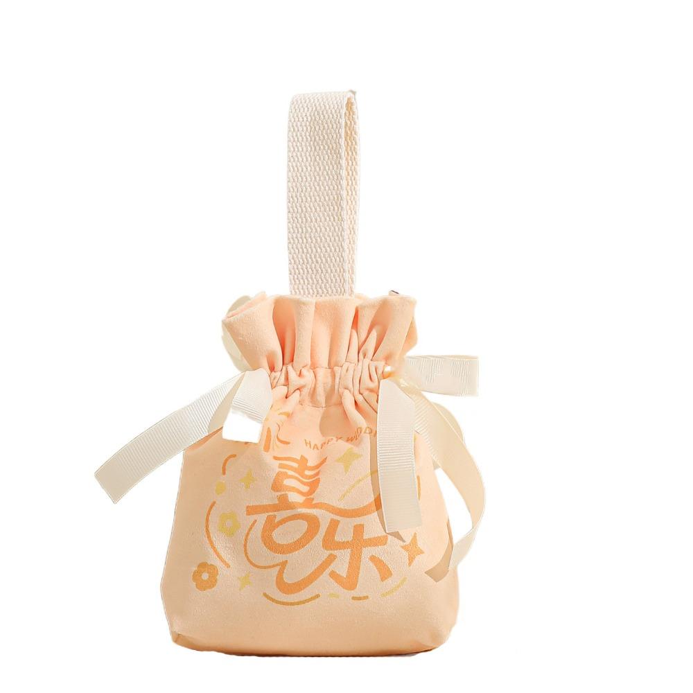 Traditional Canvas Wedding Candy Bag Tassels Drawstring New Year Gifts Bag Spring Festival Flower Chinese Style Handbag Party