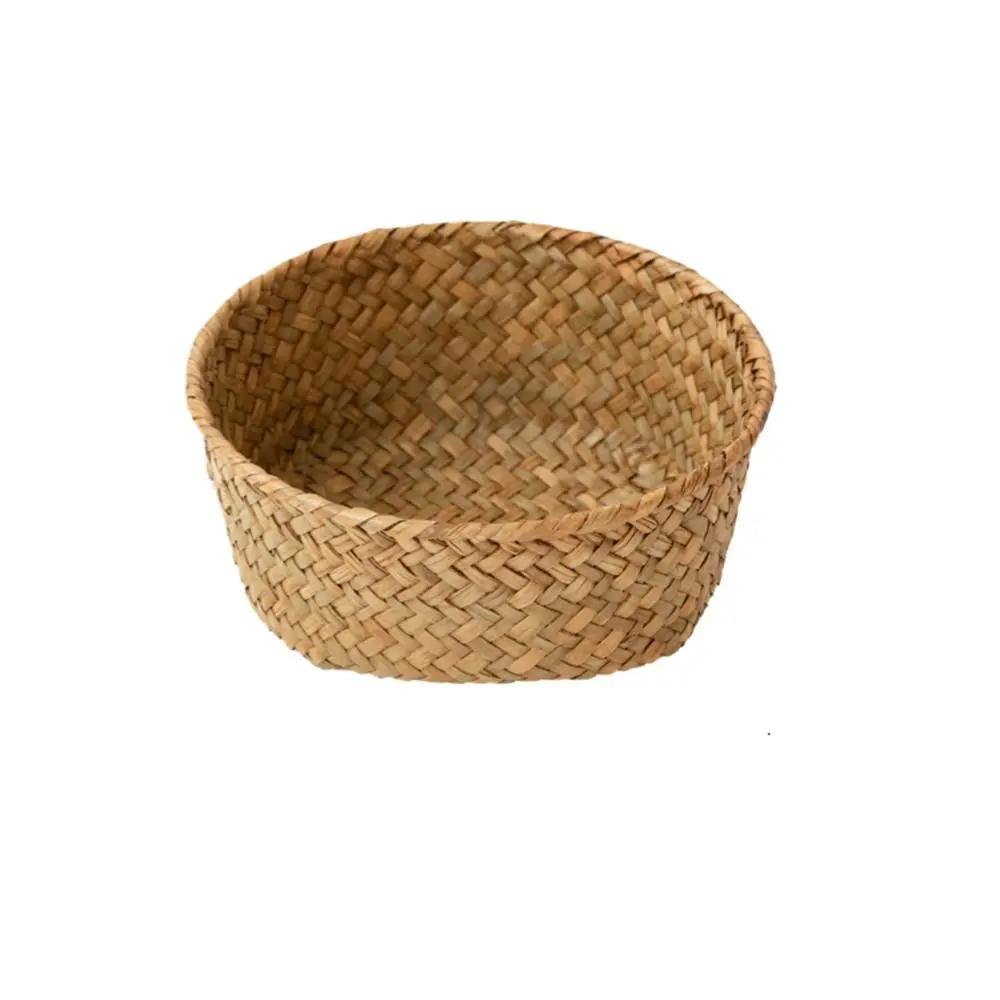 Imitation Rattan Rattan Storage Baskets Home Desktop Decoration Sundries Organizer Kitchen Storage Basket Vegetable Fruit
