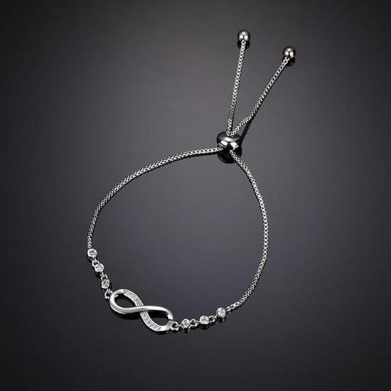 Endless Love Crystal Infinity Bracelet for Women Diamonds Latest Stylish Adjustable Charm Tennis Bracelet for Girls