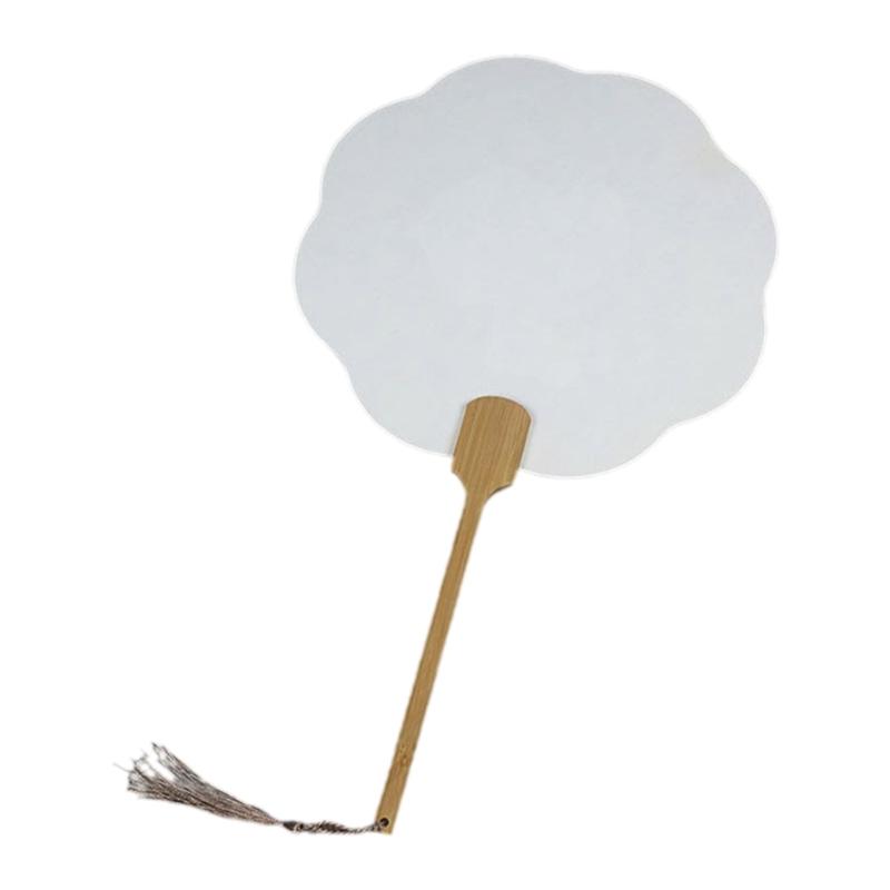 Blank Rice Paper Fan Round Fan Paper Hand Fan Wedding Fan Decorative Painting Fan Blank Fan Kids
