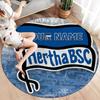 Hertha BSC Custom Name Round Area Rug,Carpet Rug for Living Room Bedroom Sofa Playroom Decor,Non-slip Floor Mat