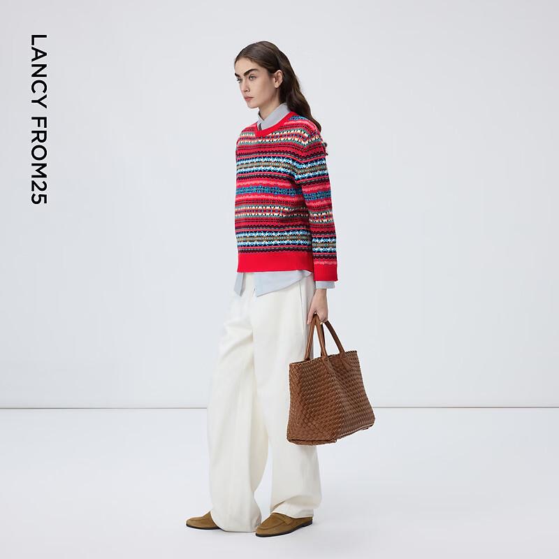 Langzi MONEY HONG Women's Fair Isle Wool Jacquard Sweater