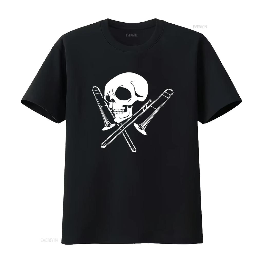 Skull And Trombone Print T Shirt for Vintage Washed Streetwear Top For Everyday Wear Stylish Breathable Versatile Unisex