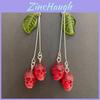 Gothic Style Copper Earrings With Cherry Motif For Trendy Women