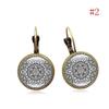 Fashion Elegant Round Stud Ear Vintage Women Girls Lady Crystal Flower Hoop Earrings  for Women