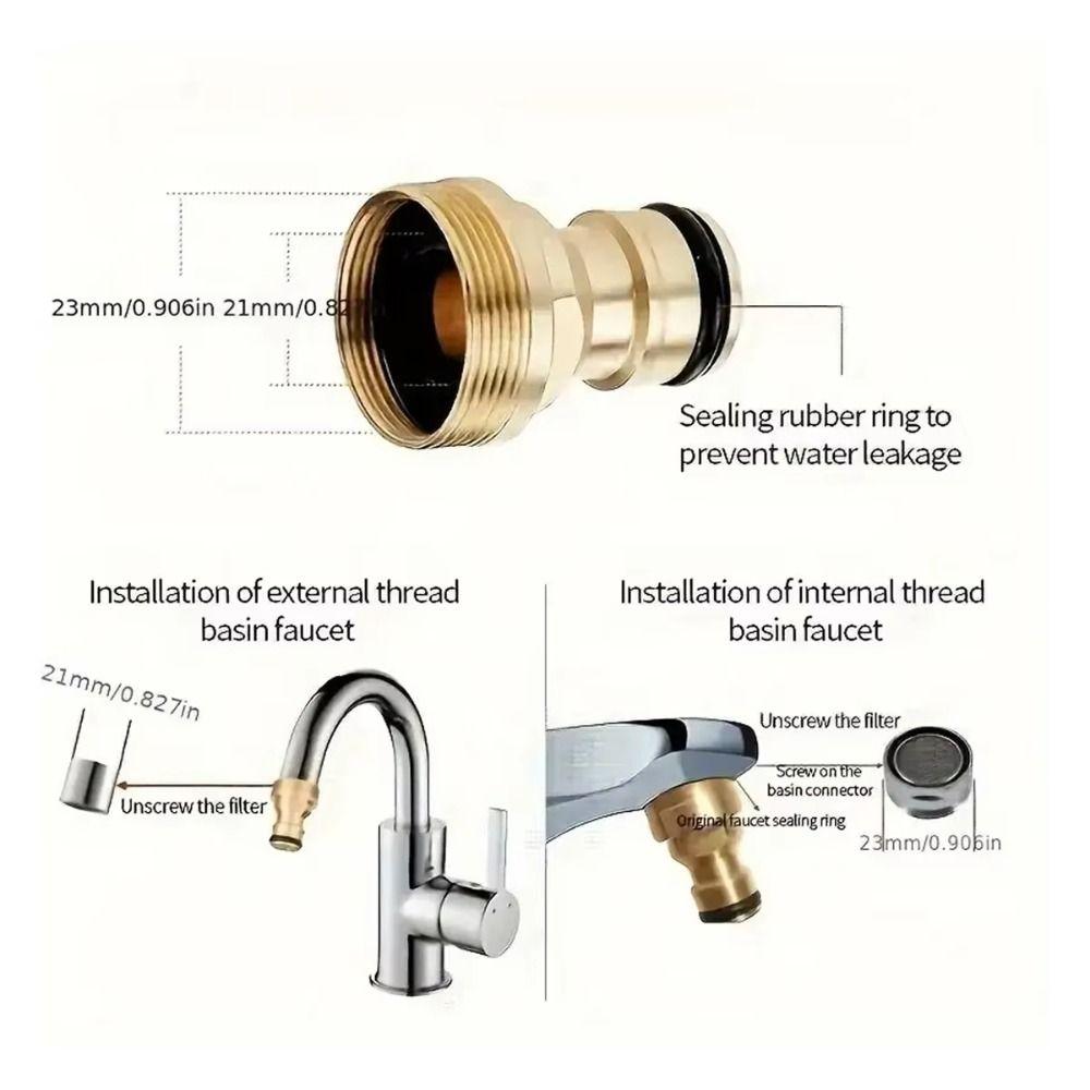 15-23mm Faucet Tap Connector Aluminum Zinc Zinc Alloy Faucet Adapter Garden Water Hose Pipe Car Washing
