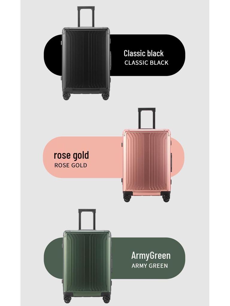 20-Inch High-End Aluminum-Magnesium Carry-On Suitcase with Combination Lock, Large 24-Inch Option Available, Unisex Design