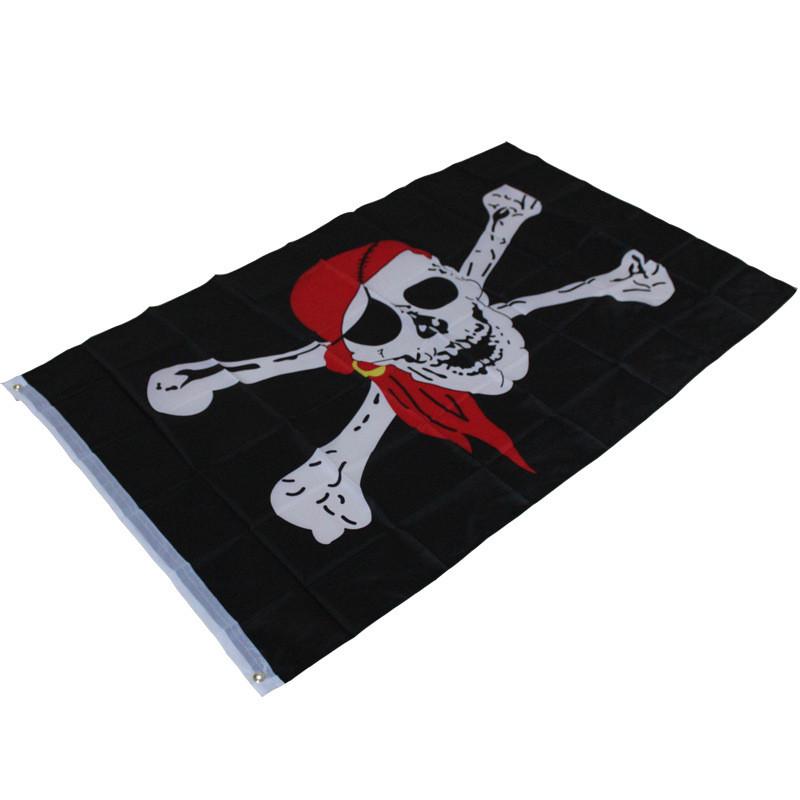 Jolly Roger Piratenvlag Banner Polyester Materiaal Halloween Decoratie Voor Piratenliefhebbers