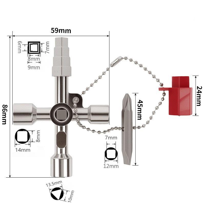 Cross-shaped Key Wrench, Water Meter Valve Key, Internal Triangular Wrench, Multi-purpose Tool