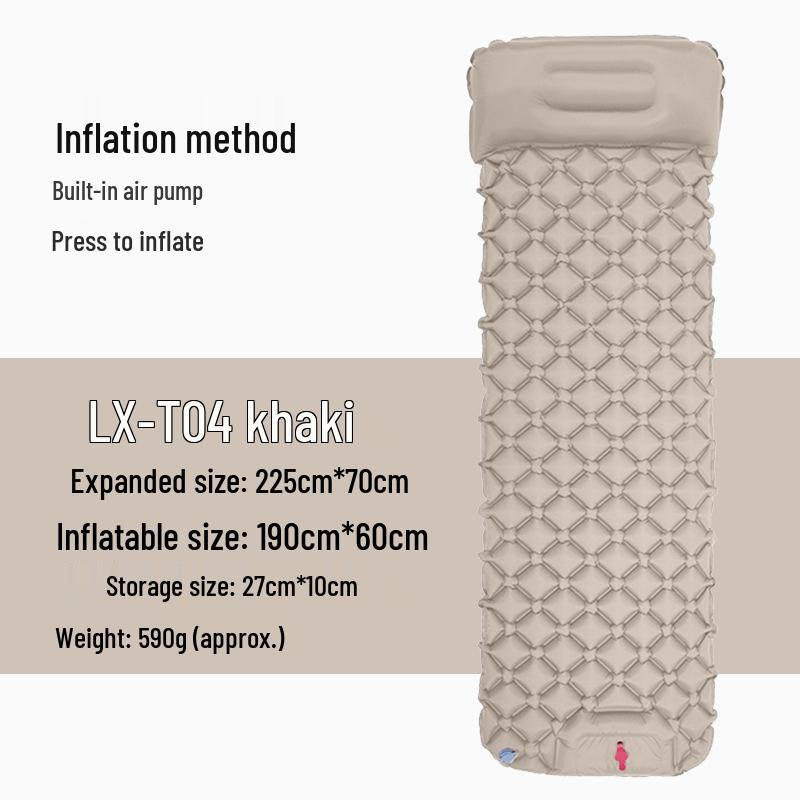 Moisture-Proof Inflatable Camping Air Mattress with Built-in Pump, 500g