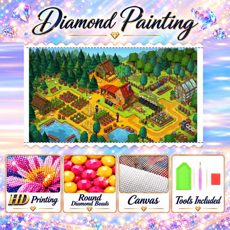 Stardew Valley Diamond Painting Kit 5D Full Drill DIY Diamond Mosaic Wall Art Home Decor