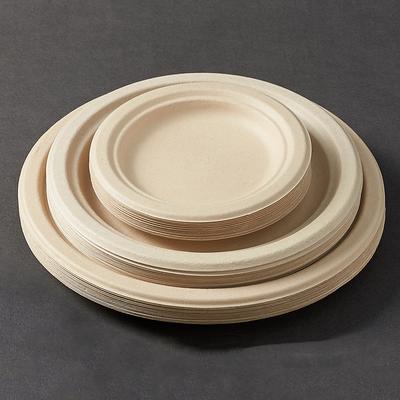 50PCS Disposable Plates 6/7/8/9/10inch Paper Dinner Plates Eco-Friendly Degradable Birthday Dinnerware for Camping Picnics Party