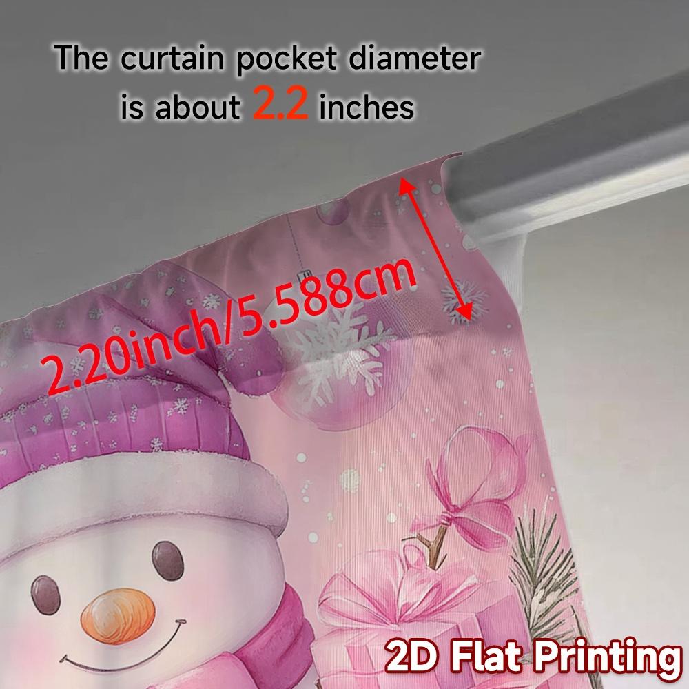 2Pcs,Curtains Cute Snowman Christmas Gifts_F Chic Chic Curtains Polyester Curtains Thermal Insulation, And Room Darkening
