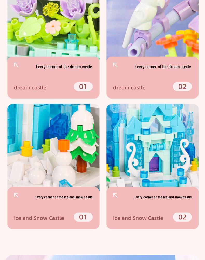 WanZhi Children's Castle Model: Micro-Particle Building Blocks Puzzle Toy for Girls