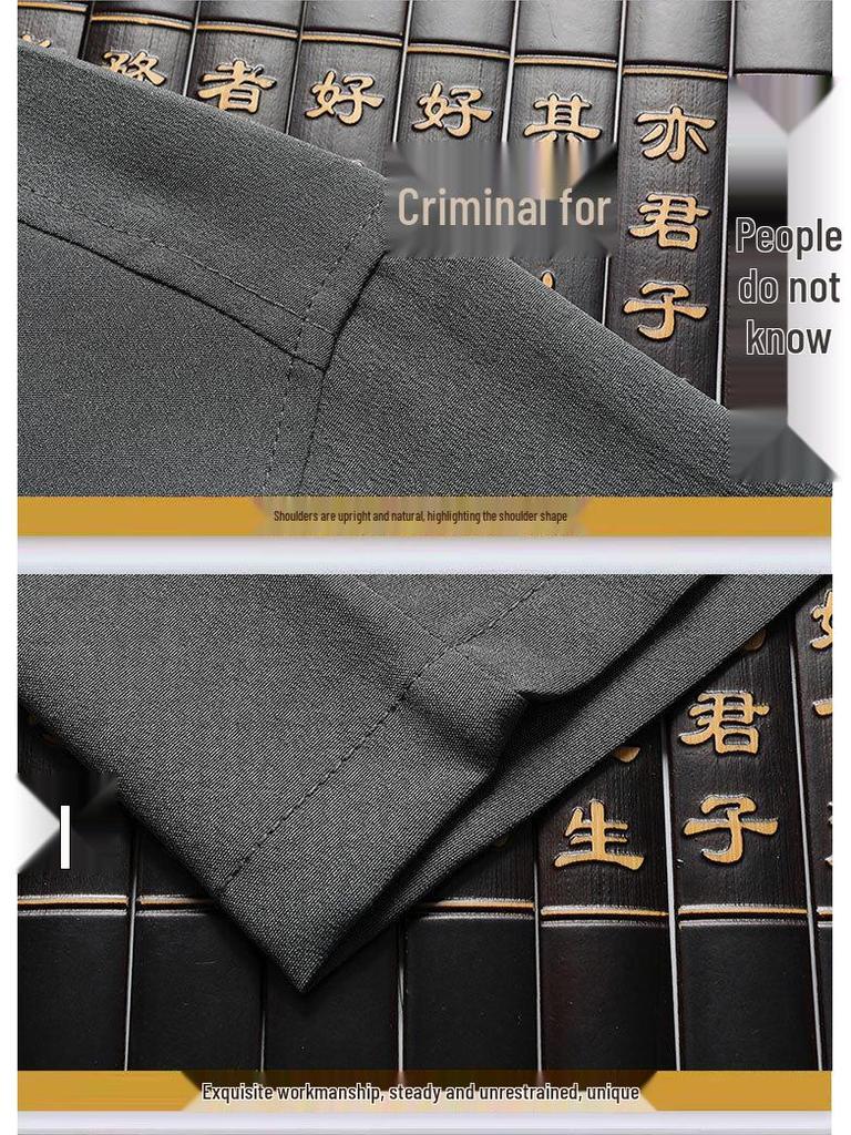 Ice Silk Short-Sleeve Shirt & Lapel Two-Piece Summer Set for Middle-Aged and Elderly Men