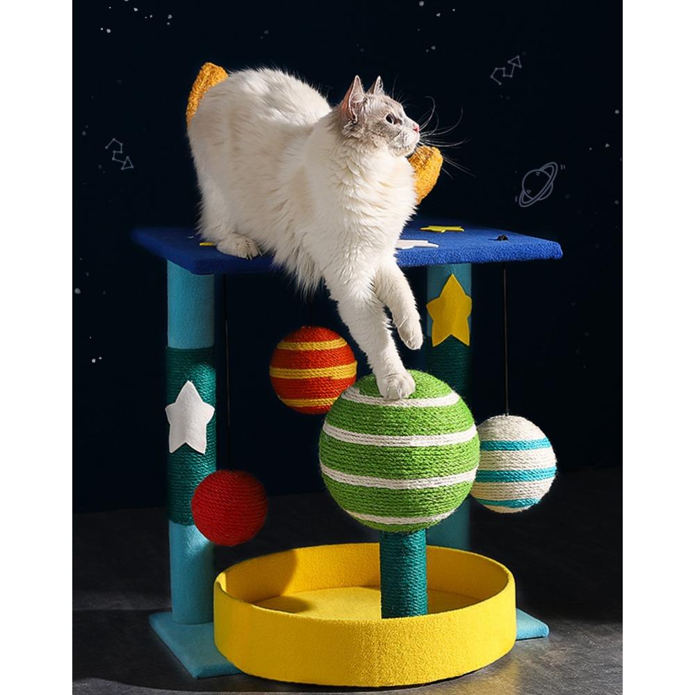 Space capsule cat climbing frame cat nest integrated cat small apartment sisal cat shelf cat scratching column tree does not occupy cat toys