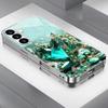Letter A tempered glass phone case suitable for Samsung Galaxy S26 S25 S24 S23 S22 S20 FE/Ultra/Plus anti drop back cover