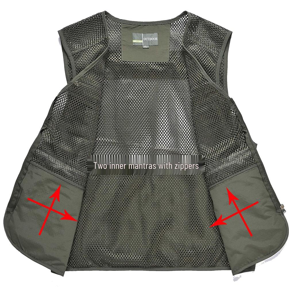 Men's Summer Mesh Multi-Pocket Fishing Vest – Outdoor Lightweight Sleeveless Jacket