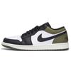 Air Jordan 1 Slip Resistant Coverage Abrasion Resistant Low Top Vintage Basketball Shoes Unisex Black Green 553558-092(Team59-)