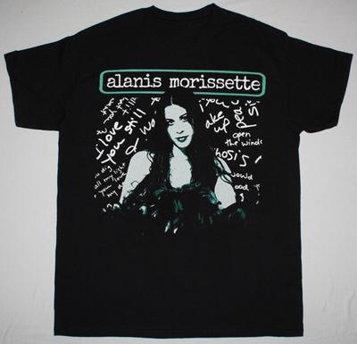 Alanis Morissette Portrait Boyfriend Fit Girls Black Short Slee All Size T-Shirt Unisex T-Shirt