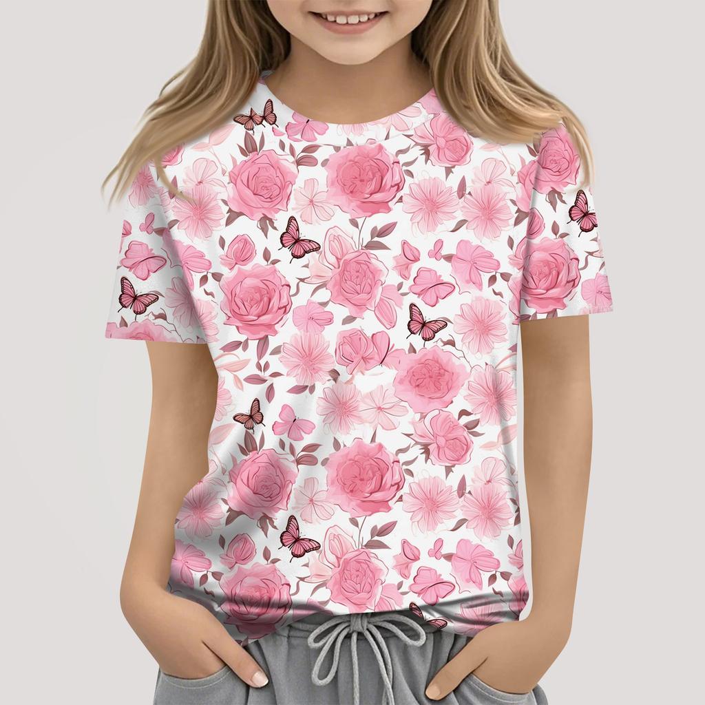 Dívčí chlapecká trička pro batolata Dětské top chlapecké a dívčí tričko s krátkým rukávem