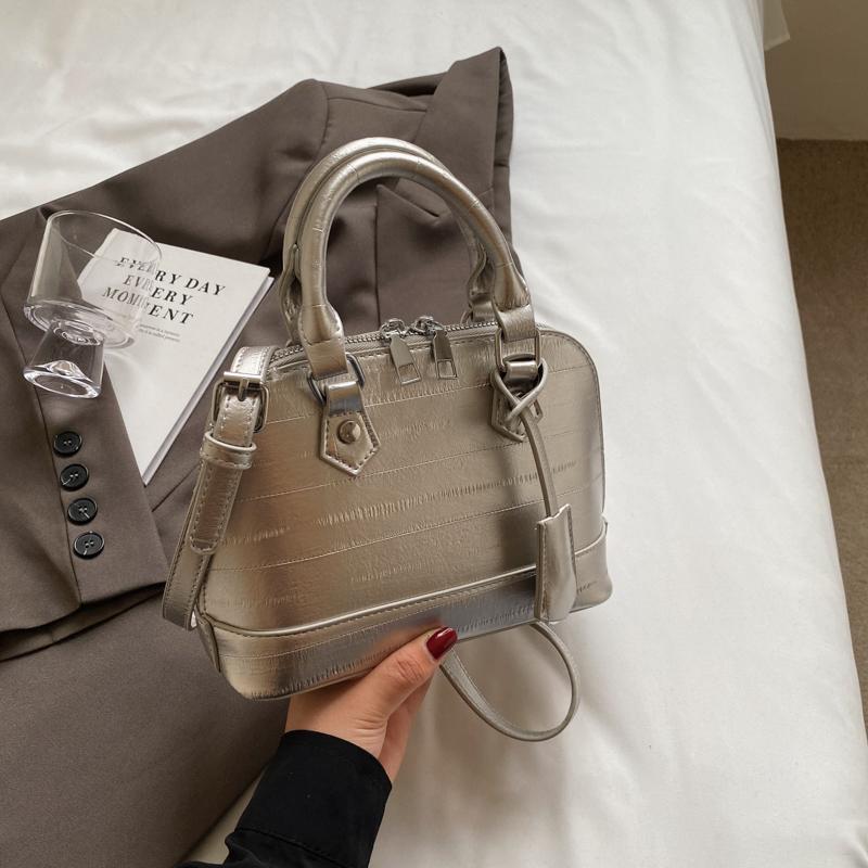 

Модные женские сумки через плечо из искусственной кожи, модные универсальные маленькие сумки, высококачественная серебристая сумка через плечо