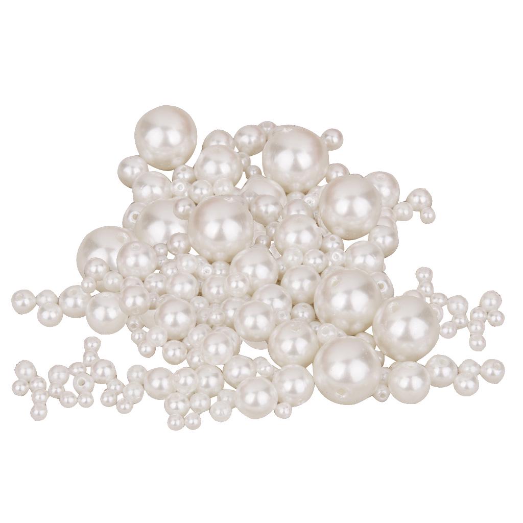 Pearl Beads 300pcs Resin Round Loose Faux Spacer Decorative